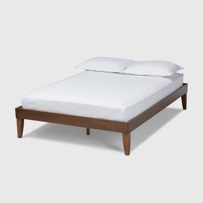Lucina Walnut Platform Bed Frame Brown - Baxton Studio 8 Lucina Walnut Platform Bed Frame Brown - Baxton Studio - Image 8