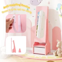 Infans Kids Jewelry Cabinet With Full-Length Mirror Drawer 2 Adjustable Tilt Angles -Baxton Studio Sale Shop GUEST a11c64f7 97a3 49dd 89d3 0b6bbc2c6509