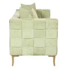 80.5" Modern Upholstered Sofa With Golden Metal Legs And 4 Pillows-ModernLuxe -Baxton Studio Sale Shop GUEST a141f5c7 5cdc 416b 8a57 386f2acbc063