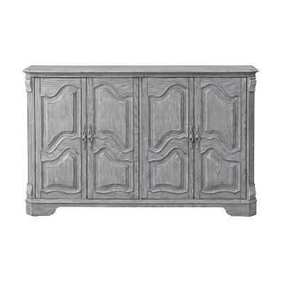 Gramercy 4 Door Credenza Gray - Treasure Trove Accents 1 Gramercy 4 Door Credenza Gray - Treasure Trove Accents