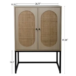 Arina Natural Rattan 2 Door High Accent Cabinet With Adjustable Shelf - Maison Boucle