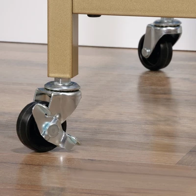 International Luxury Bar Cart Satin Gold/Clear Glass Finish - Sauder 3 International Luxury Bar Cart Satin Gold/Clear Glass Finish - Sauder - Image 3