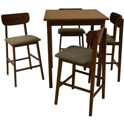 Zenvida Mid Century Counter Height Dining Table Set, Square Solid Wood Table And Chairs 5 Zenvida Mid Century Counter Height Dining Table Set, Square Solid Wood Table And Chairs - Image 5