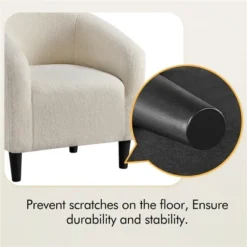 Yaheetech Upholstered Armchair Accent Barrel Chair Ivory -Baxton Studio Sale Shop GUEST a28213fc 9a71 49e4 93c3 67cfe7a93199