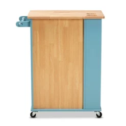 Liona Sky Wood Kitchen Storage Cart Blue/Natural - Baxton Studio -Baxton Studio Sale Shop GUEST a296be05 c12d 426a 8e40 1dd8b24f27a9