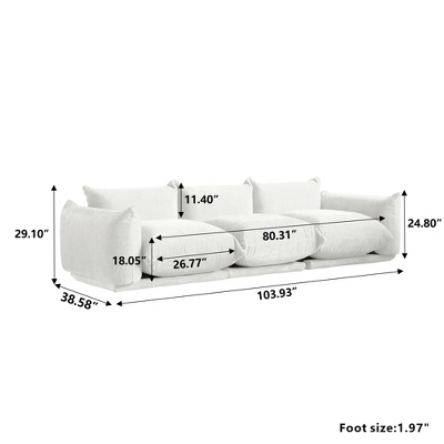 Modular Sectional Sofa,Chenilleyarn Minimalist Sofa Couch,Convertible Sofa Set Wide Seat Living Room Sofa Sets 8 Modular Sectional Sofa,Chenilleyarn Minimalist Sofa Couch,Convertible Sofa Set Wide Seat Living Room Sofa Sets - Image 8