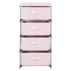 Juvale Fabric Drawer Dresser Storage Organizer Chest Tower With 4 Clothes Drawers Bins For Bedroom, Nursery, Closet, Pink 16.5x13 In -Baxton Studio Sale Shop GUEST a2ee345a a70c 47d9 9418 eee6cf783efa