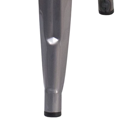 Merrick Lane Set Of 4 30 Inch Tall Clear Coated Gray Metal Bar Counter Stool With Textured Walnut Elm Wood Seat 8 Merrick Lane Set Of 4 30 Inch Tall Clear Coated Gray Metal Bar Counter Stool With Textured Walnut Elm Wood Seat - Image 8