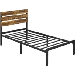 Yaheetech Metal Slatted Bed Frame With Wooden Headboard Mattress Foundation -Baxton Studio Sale Shop GUEST a3421015 9727 4878 897c 37386e8c1d97