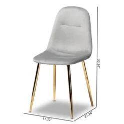 Set Of 4 Elyse Velvet Upholstered Metal Dining Chairs - Baxton Studio -Baxton Studio Sale Shop GUEST a356ee8e 4982 4669 9a3d b25dc0267772