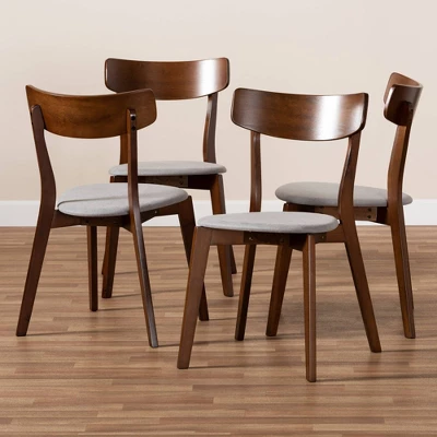 Set Of 4 Iora Upholstered Wood Dining Chairs - Baxton Studio 4 Set Of 4 Iora Upholstered Wood Dining Chairs - Baxton Studio - Image 4