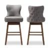Gradisca Modern And Contemporary Wood Finishing Upholstered Barstools Set Of 2 - Baxton Studio