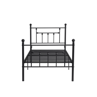 VECELO Twin/Full/Queen Metal Platform Bed Frame With Headboard And Footboard, Industrial Bed Frame, No Box Spring Needed, Storage Space 4 VECELO Twin/Full/Queen Metal Platform Bed Frame With Headboard And Footboard, Industrial Bed Frame, No Box Spring Needed, Storage Space - Image 4