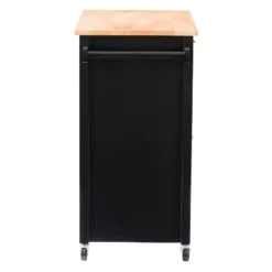 Sage Wood Kitchen Cart With Cupboard Black - CorLiving -Baxton Studio Sale Shop GUEST a4863349 c60a 4fba 89bd 0804cc9b9e86