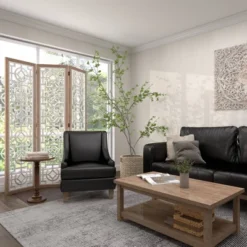 Farmhouse Wood Patterned Room Divider Screen White - Olivia & May -Baxton Studio Sale Shop GUEST a4d02a82 01eb 425d 8aac 010fcb1b8bef