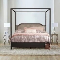Melanie Wood And Metal Canopy Bed Oiled Bronze - Hillsdale Furniture