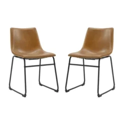 Set Of 2 Laslo Modern Upholstered Faux Leather Dining Chairs - Saracina Home -Baxton Studio Sale Shop GUEST a575f745 32e2 4880 af78 c97be1dbada8
