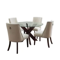 5pc Axbridge Dining Set - Powell -Baxton Studio Sale Shop GUEST a5a0107b ce40 4244 b149 e3584601f838