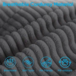 103"W Corduroy 4-Seater Modular Sleeper Sofa Bed With Storage Chaise,U-shaped Sofa With Pull-out Bed，Dark Grey -Baxton Studio Sale Shop GUEST a604fad7 7993 46f0 b056 3d4c7111abdc