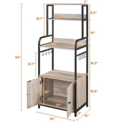 Yaheetech 59" Kitchen Storage Rack With Cabinet And Shelves -Baxton Studio Sale Shop GUEST a6157097 1157 42da b3da 26fd745ddeea