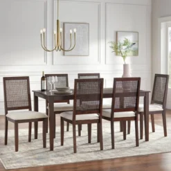 7pc Westmont Rectangular Dining Set Rustic Brown - Lifestorey