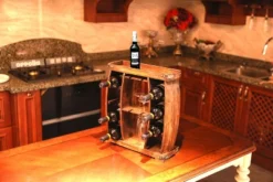 Vintiquewise Decorative Wooden 8 Bottle Rustic Wine Rack With Glasses Holder -Baxton Studio Sale Shop GUEST a69731f2 49db 4eed 8025 a557e5498df1