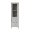 35.58" 2 Drawer Wooden Storage Cabinet With Glass Door And Round Knobs White - The Urban Port