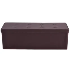 Costway 45''x15''x15'' Large Folding Storage Faux Leather Ottoman Pouffe Box Stool Brown 8 Costway 45''x15''x15'' Large Folding Storage Faux Leather Ottoman Pouffe Box Stool Brown -Baxton Studio Sale Shop GUEST a7a9c604 9f4e 4c87 88d9 3a7720129ed8