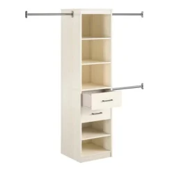 Kelly 5 Shelf 2 Drawer Closet Organizer With 3 Adjustable Hanging Rods Ivory Oak - Novogratz -Baxton Studio Sale Shop GUEST a7c5268b 3c71 42b1 8b32 b7259df7cad1