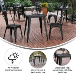 Emma And Oliver Indoor/Outdoor Dining Table, 23.75" Square All Weather Poly Resin Top With Steel Base 16 Emma And Oliver Indoor/Outdoor Dining Table, 23.75" Square All Weather Poly Resin Top With Steel Base -Baxton Studio Sale Shop GUEST a7eaa9bd f710 4c92 9b3c e6782510fe70