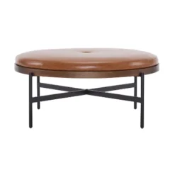Christopher Knight Home Crestholm Modern Upholstered Round Ottoman With Iron Leg -Baxton Studio Sale Shop GUEST a822cfc0 2144 4e11 b1ab 3e9bb52b3e37