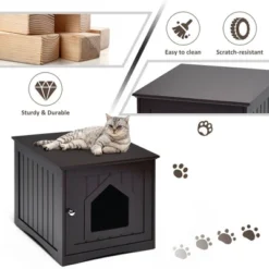 Costway Weatherproof Multi-function Pet Cat House Sidetable Nightstand -Baxton Studio Sale Shop GUEST a844557a 0f74 435a 8152 df20b0f5048d