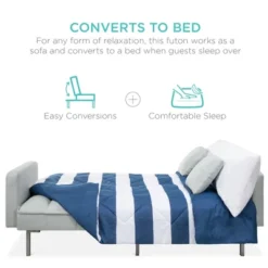 Best Choice Products Convertible Living Room Linen Fabric Tufted Split-Back Futon Sofa W/ 2 Pillows -Baxton Studio Sale Shop GUEST a96588d1 9a87 4f4a 8ef9 2a003adf9e1a