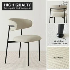 Merida Dining Chair Set Of 2, Simple Design Armless Side Chairs With Metal Legs For Kitchen, Dining Room & Living Space-Maison Boucle 14 Merida Dining Chair Set Of 2, Simple Design Armless Side Chairs With Metal Legs For Kitchen, Dining Room & Living Space-Maison Boucle -Baxton Studio Sale Shop GUEST a9b30547 d423 4f23 82b5 3b2d66e2014f