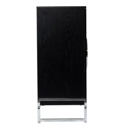 Henstinger Double Door Bar Cabinet Black/Chrome - Aiden Lane -Baxton Studio Sale Shop GUEST a9e5a071 d0ea 4961 9ab1 17838824f03b