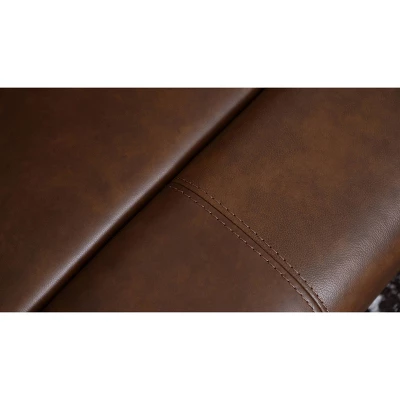 Gilbert Leather Manual Reclining Loveseat Brown - Abbyson Living 6 Gilbert Leather Manual Reclining Loveseat Brown - Abbyson Living - Image 6