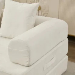 Floor Sofa Bed Chenille Upholstered Sofa Convertible Folding Mattress Couch Sleeper Sofa, Beige/Black/Green/Blue - ModernLuxe -Baxton Studio Sale Shop GUEST aa036b60 8597 44c9 8726 224fad049bf1