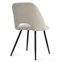 Set Of 4 Edwin Upholstered Faux Shearling Side Chair Black Legs -The Pop Maison -Baxton Studio Sale Shop GUEST aa2a2d4f 730f 460c bbb8 07df9953c65b