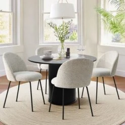Nano Linen Upholstered Dining Chairs Set Of 4,Wider Seat Armless Dining Room Chair With Metal Leg For Kitchen Dining Room Farmhouse-Maison Boucle 11 Nano Linen Upholstered Dining Chairs Set Of 4,Wider Seat Armless Dining Room Chair With Metal Leg For Kitchen Dining Room Farmhouse-Maison Boucle -Baxton Studio Sale Shop GUEST aab02a4b 1fff 4bed 84e3 f62826d55e03