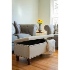 Large Storage Bench With Nailhead Trim - HomePop 26 Large Storage Bench With Nailhead Trim - HomePop -Baxton Studio Sale Shop GUEST aacd58ce 1f57 4a38 a8fd 5089114f6a6a