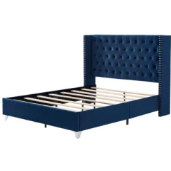 Button-Tufted Platform Bed With One Nightstand - ModernLuxe 14 Button-Tufted Platform Bed With One Nightstand - ModernLuxe -Baxton Studio Sale Shop GUEST ab29b9a7 4196 49a3 8439 58cf9a1e9234