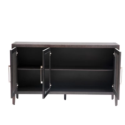 Modern Sideboard, Buffet Storage Cabinet With Tempered Glass Doors And Adjustable Shelves-ModernLuxe 5 Modern Sideboard, Buffet Storage Cabinet With Tempered Glass Doors And Adjustable Shelves-ModernLuxe - Image 5