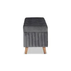 Hanley Velvet Fabric Upholstered And Wood Storage Ottoman - Baxton Studio -Baxton Studio Sale Shop GUEST ab52a2c7 e863 4e81 8be3 25e7c9fa0347