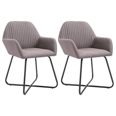 CLIHOME Modern Dining Chairs With Arms, Soft Upholstered Fabric Armchairs With Powder-Coated Steel Legs For Kitchen & Dining Room(Set Of 2) 14 CLIHOME Modern Dining Chairs With Arms, Soft Upholstered Fabric Armchairs With Powder-Coated Steel Legs For Kitchen & Dining Room(Set Of 2) - Image 14