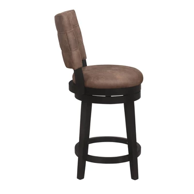 26" Kaede Wood And Upholstered Swivel Counter Height Barstool Black/Chestnut - Hillsdale Furniture 4 26" Kaede Wood And Upholstered Swivel Counter Height Barstool Black/Chestnut - Hillsdale Furniture - Image 4