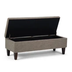 48" Garret Storage Ottoman Linen Look Fabric - Wyndenhall