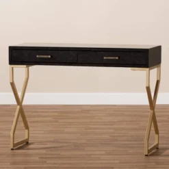 Carville Faux Leather Finished 2 Drawer Console Table Brown - Baxton Studio 13 Carville Faux Leather Finished 2 Drawer Console Table Brown - Baxton Studio -Baxton Studio Sale Shop GUEST ac3aa3b1 6227 426a 9db7 d23d5264272e