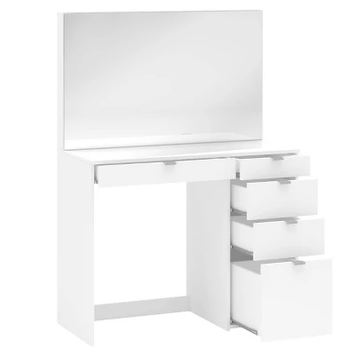 Linden Vanity With Mirror White - Polifurniture 2 Linden Vanity With Mirror White - Polifurniture - Image 2