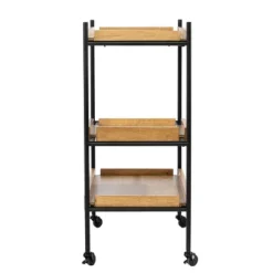 Jengarn Rolling Bar Cart Natural/Black - Aiden Lane -Baxton Studio Sale Shop GUEST ac660876 1978 4af0 9433 96979c7328e0