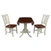 42" Dual Drop Leaf Dining Table With 2 San Remo Splat Back Chairs - International Concepts
